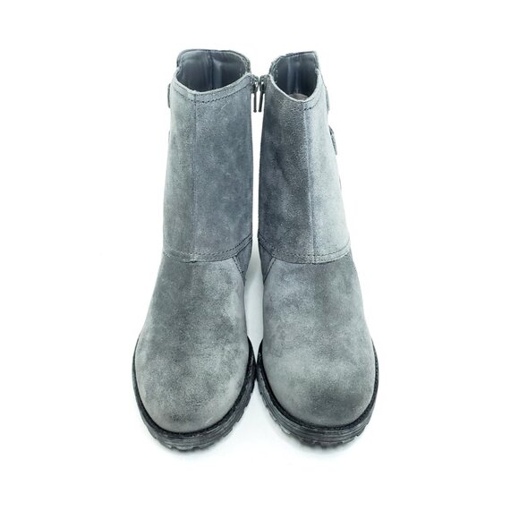 Naturalizer N5 Comfort Gray Suede Leather Buckle Ankle Boots Womens Size 8.5 W - Picture 3 of 9